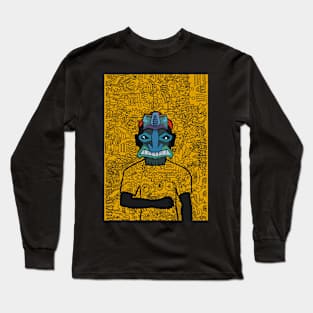 NFT - Hawaiian-Inspired Male Doodle Long Sleeve T-Shirt